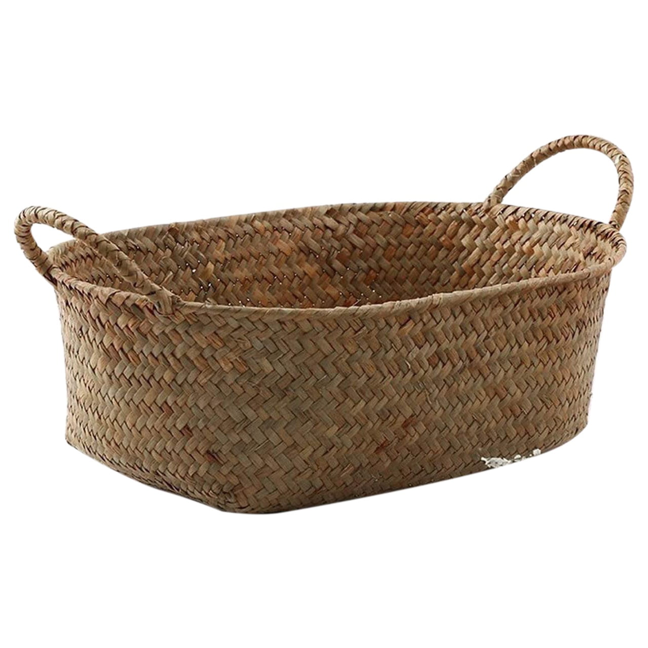 Trjgtas Handmade Woven Storage Basket Straw Food Container Makeup ...