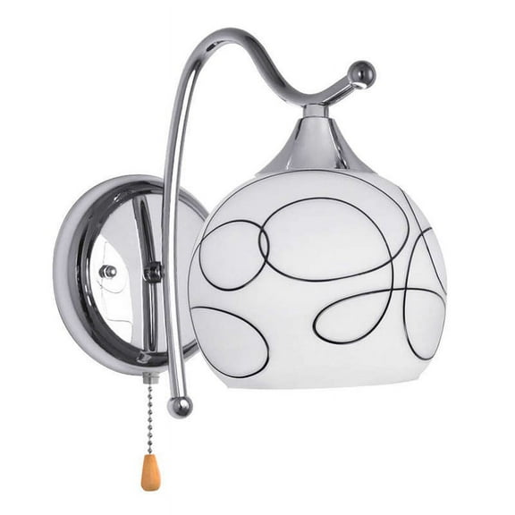 Trjgtas Modern Crystal E14 Silver White Corded Electric Wall Sconce with Clear Glass Globe