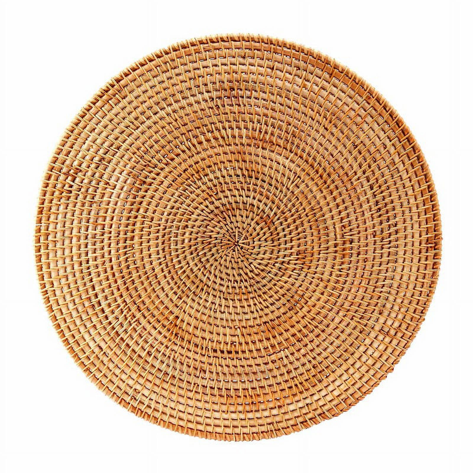 Trjgtas Rattan Woven Placemats,Round Table Mats,Non Heat Resistant ...