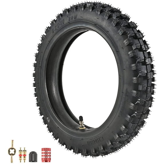 Trkimal 2.75-10" Off-Road Tire and Inner Tube Set - Most 49cc, 50cc, and 70cc Dirt Bike Tire with 10-Inch Rim Replacement Compatible with CRF50/XR50, DRZ70/JR50, and PW50 (2.75-10")