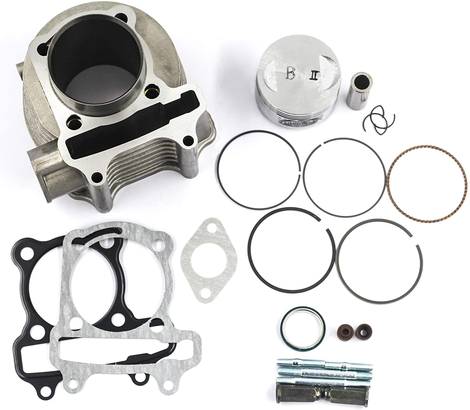 Trkimal GY6 150cc 57.4mm Bore Cylinder kit with Piston Kit 4 Stroke 152QMI 157QMJ for TAOTAO JONWAY ZNEN Roketa ATV Moped Go-Kart