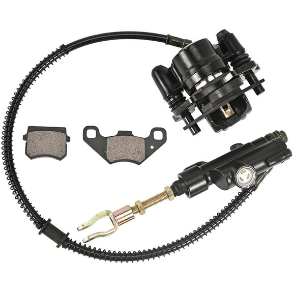 Trkimal Rear Disc Brake Master Cylinder Caliper With Replaced Disc Brake Pads for Chinese TaoTao 110cc Peace Motorsports Quad Coolster 3050HD ATV Kids Four Wheeler 50cc 70cc 90cc 110cc 125cc