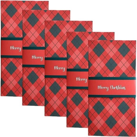 Lysliv Handmade Christmas Gift Card Booklet, Christmas Money Holder Envelope Booklet for Cash, ChristmasGifts Card Book, PartyGift Supplies (5PC)