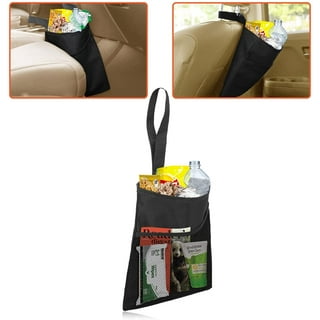 Hanging Car Trash Bag Can Premium Waterproof Litter Garbage Bag Organizer  1.85 Gallon Capacity Black Powertiger