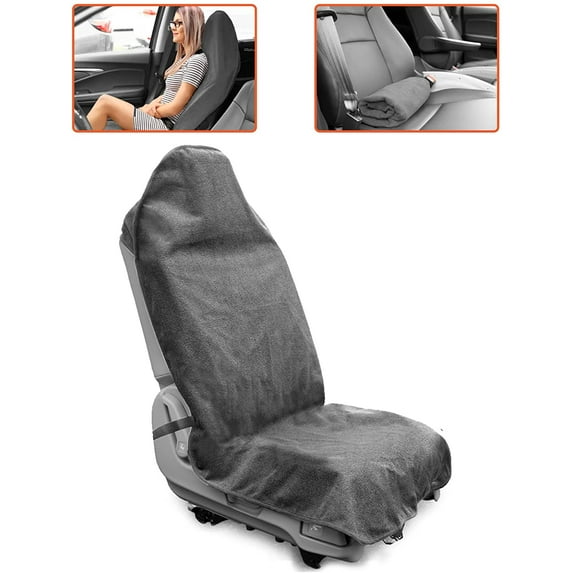 Trobo Seat Covers, Waterproof Anti-Slip Sweating Towel Breathable Car Seat Protector for Post Gym Workout, Running, Swimming, Beach and Hiking, Fits Most Vans, SUVs, Trucks, Travel Accessories, Grey
