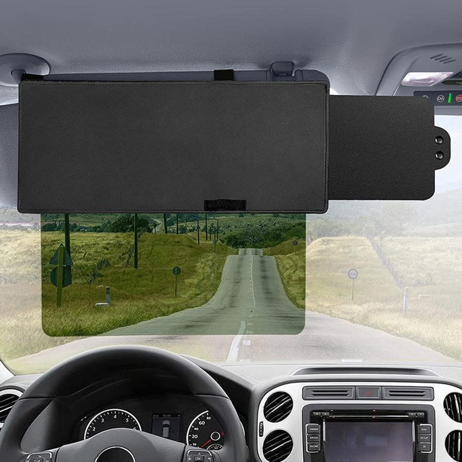Trobo Sun Visor Extender, Curved Polarized See-Through Visor Extension for Car  Windshield with A 360 Rotation Head, Clip-On Adjustable Anti-Glare Sun  Blocker Protects from UV Rays & Snow Blindness 