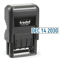 Trodat 4820 Printy 4.0, Self-Inking Date Stamp for Professional, Classroom and Personal Applications, 3/8” x 1-¼”, Eco-Friendly and CO2 Compensated - Blue Ink