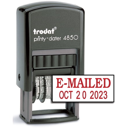 Trodat 4850 Date Stamp with e-MAILED, Self Inking Stamp - Red Ink