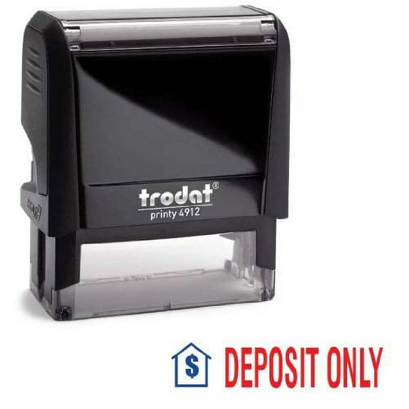Trodat 4912 Rectangle Stock 2 Colors Self Inking Rubber Stamp With Deposit Only With Pic