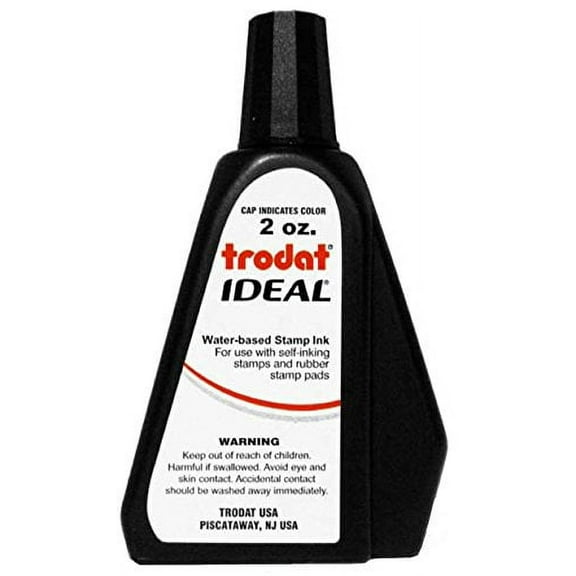 Trodat AS-TRO52734 Ideal Premium Replacement Ink for Use with Most Self Inking and Rubber Stamp Pads, 2 oz, Black