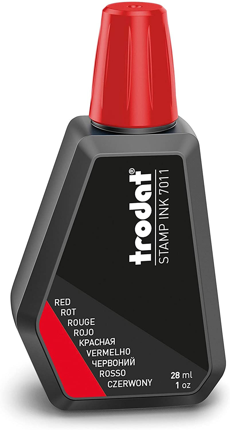 Trodat/Ideal RED 2 oz Rubber Stamp Refill Ink for Stamps or Stamp Pads 