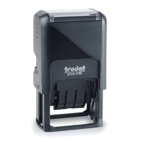 Trodat Printy 4750 Date Stamp with English Message Paid – Self Inking, Red Ink Date and Blue Ink Text