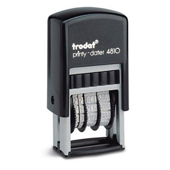 Trodat Printy 4810 Self Inking Date Stamp - Day, Months (in Letters) ,Year - Black Ink Impression Size: 20 x 3.8mm