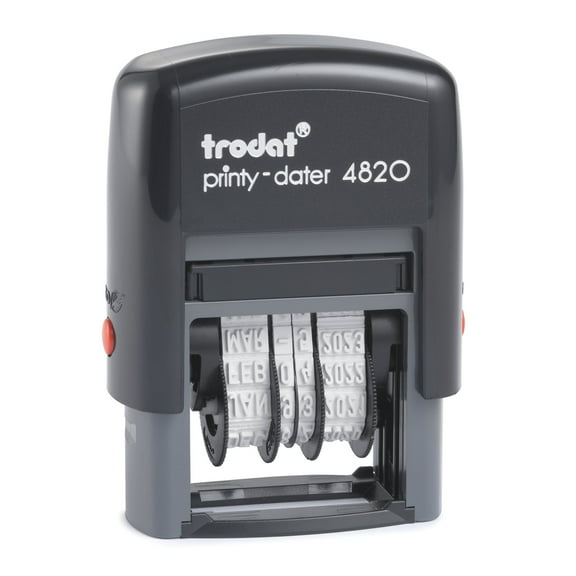 Trodat Printy 4820 Self-Inking Dater for Stamping: US Date Format, Black Ink - 3/8” x 1-1/4”