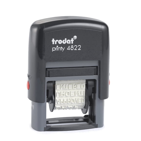 Trodat Small Self-Inking Stamp with Printy 4822 Message Stamp, Red Ink Pad