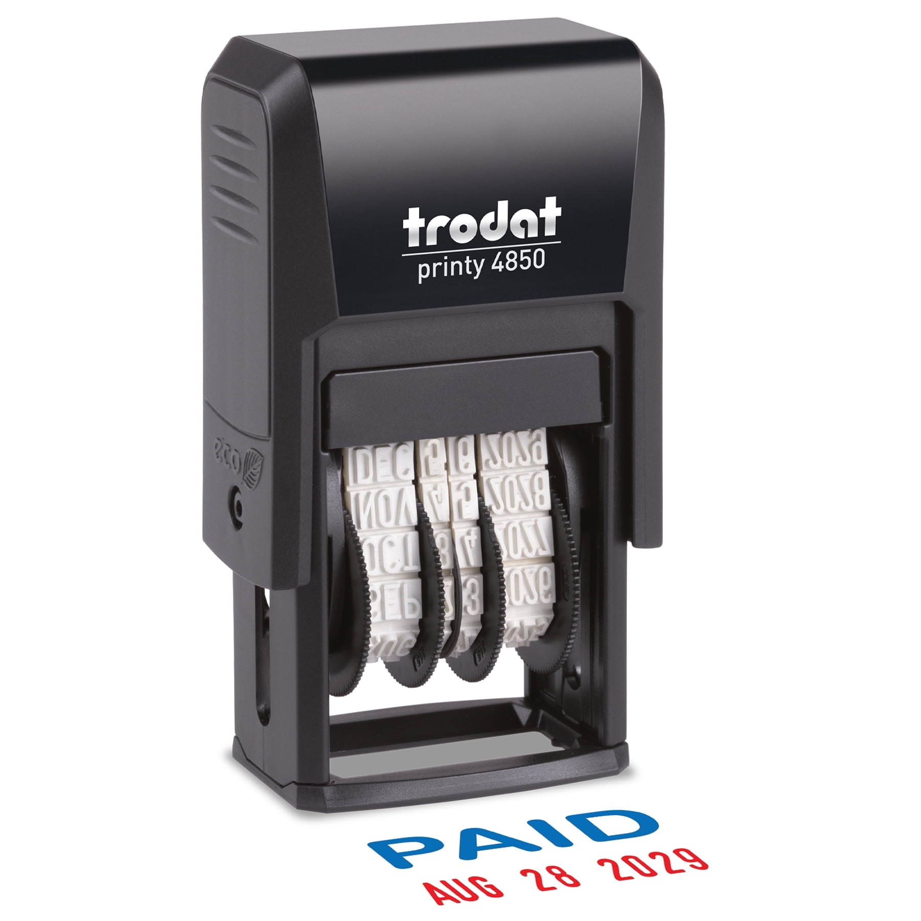 Trodat Printy Self-Inking Stamp, Pocket Sized, with PAID Message, 3/4" x 1", 1 Count