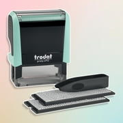 Trodat Printy 4912 Self-Inking Pastel Green Do-It-Yourself (DIY) 4 Line Custom Stamp Kit with Black Ink, Impression Size: 3/4” x 1-7/8”