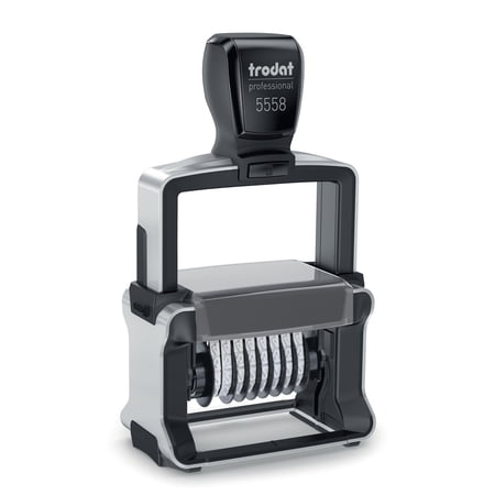 Trodat Professional 5558 Numberer Stamp, 8 Digits, 3/16" (5 mm) Characters, 1 Count