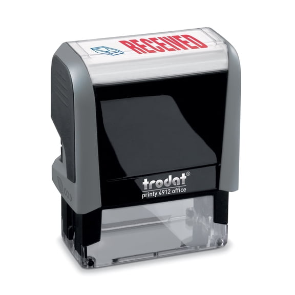 Trodat Stamp 4912 Office Printy with English RECEIVED Self-inking, Red and Blue Ink, Impression Size 3/4" x 1-7/8"