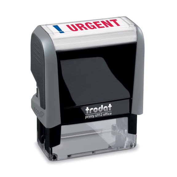Trodat Stamp 4912 Office Printy with English URGENT Self-inking, Red and Blue Ink, Impression Size 3/4" x 1-7/8"