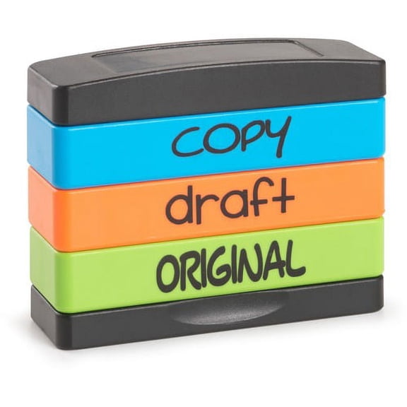 Trodat Stamp Kit - Message Stamp - "COPY, DRAFT, ORIGINAL" - 0.63" Impression Width x 1.81" Impression Length - 50000 Impression(s) - Assorted - 1 Each | Bundle of 10 Each