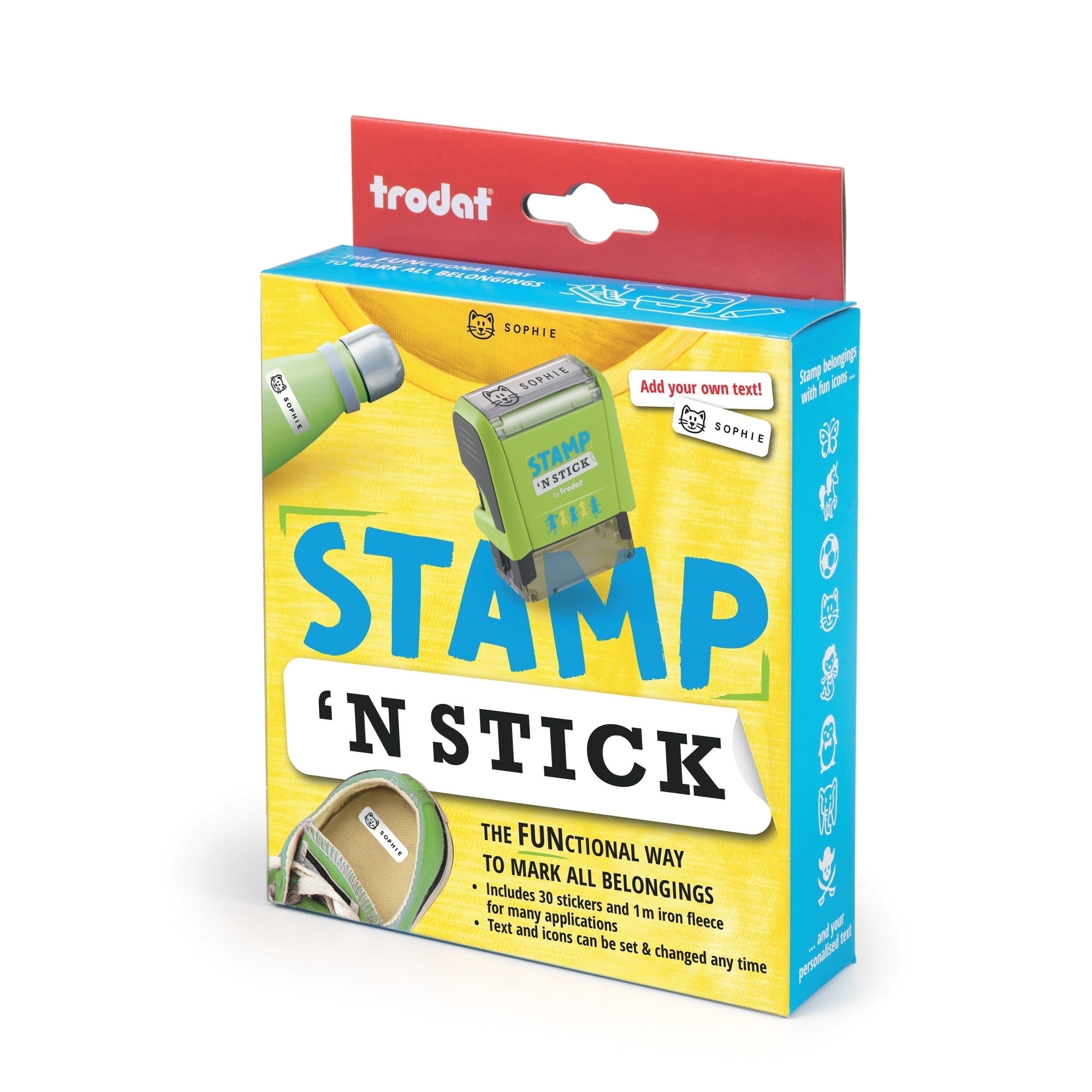 Trodat Stamp 'N Stick - DIY Self-Inking Stamp Kit - The FUNctional Way to Mark All Belongings!