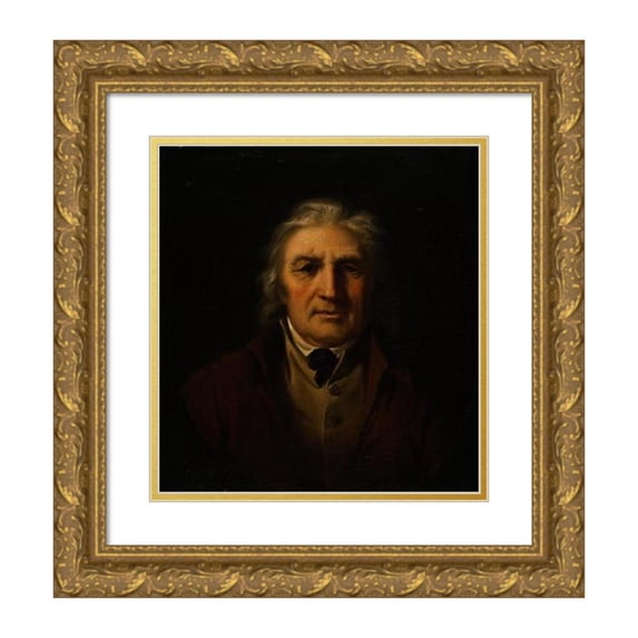Troels Lund 20x22 Gold Ornate Framed and Double Matted Museum Art Print Titled - Portrait of Joren Bentzen (1820s)