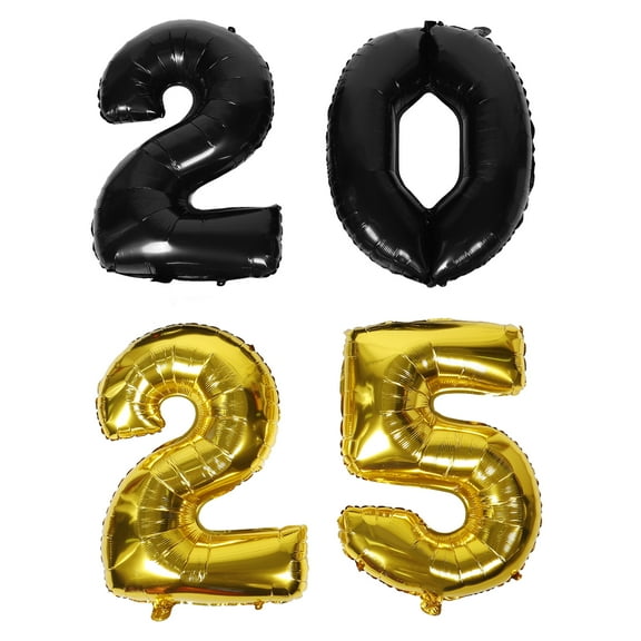 Troglfold 1 Set Large 32-inch Number Balloons For New Year’s Eve Number Balloons New Year Foil Balloons New Year Decor Graduation Balloons