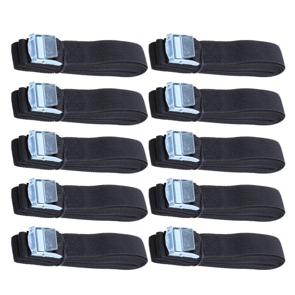 Troglfold 10 Pcs Lashing Straps with Steel Buckle Thick Nylon Quick Release Lashing Straps for Cargo Tie Down Car Roof Rack Luggage Kayak Carrier (Black)