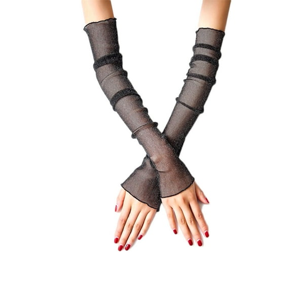 Troglfold 1Pair Casual Breathable Stretchy Sports Arm Cover Sleeve Elbow Protector Elastic Elbow Brace for Sun Protection (Black)