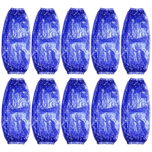 Troglfold 5 Pairs Cooking Waterproof Oversleeve Dot Pattern Cleaning Oversleeve PVC Antifouling Oilproof Arm Sleeve Protectors for Women Men (Blue)