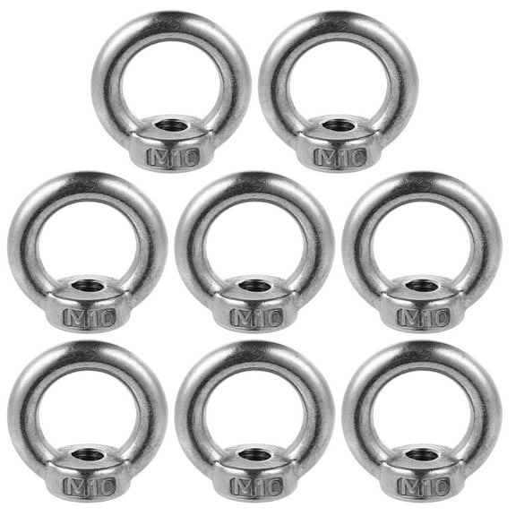 Troglfold 8 Pcs Durable Eye Nut Stainless Steel Ring Nut Eyelets Nut Lifting Device Parts