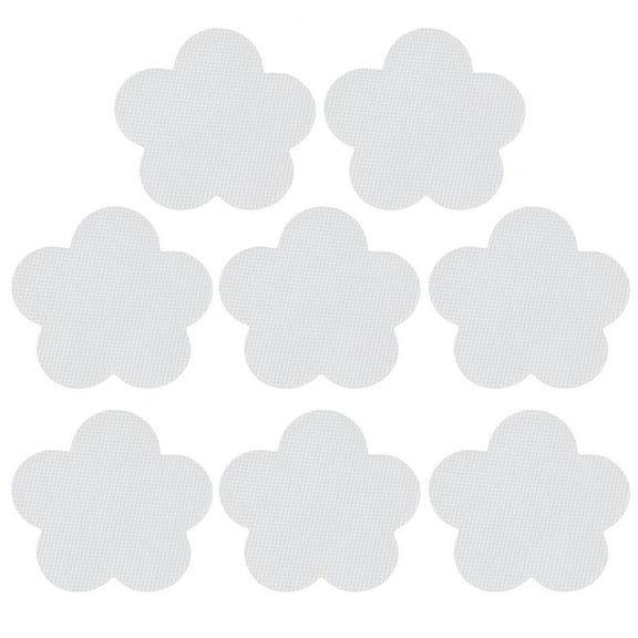 Troglfold 8pcs in 1 Suit Petal Pattern Bathroom Anti-slip Mat Self-adhesive Prevention Patch for Shower Home Bath(Transparent)