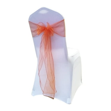 Troglfold Chair Cover 10 Orange Organza Chair Sashes for Weddings & Parties,108.27"X5.91"X0.04"