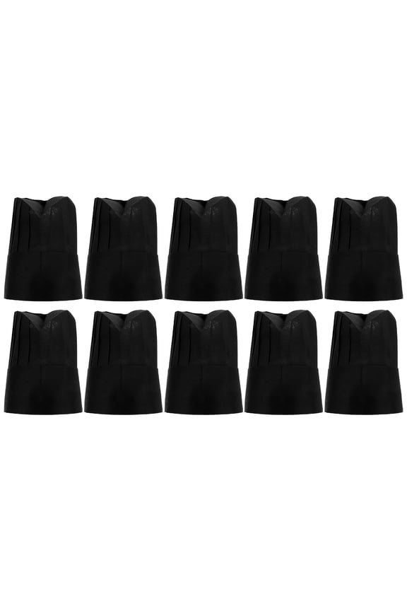 10Pcs Black Chef Hat Disposable Nonwoven Fabric for Restaurant Catering Use