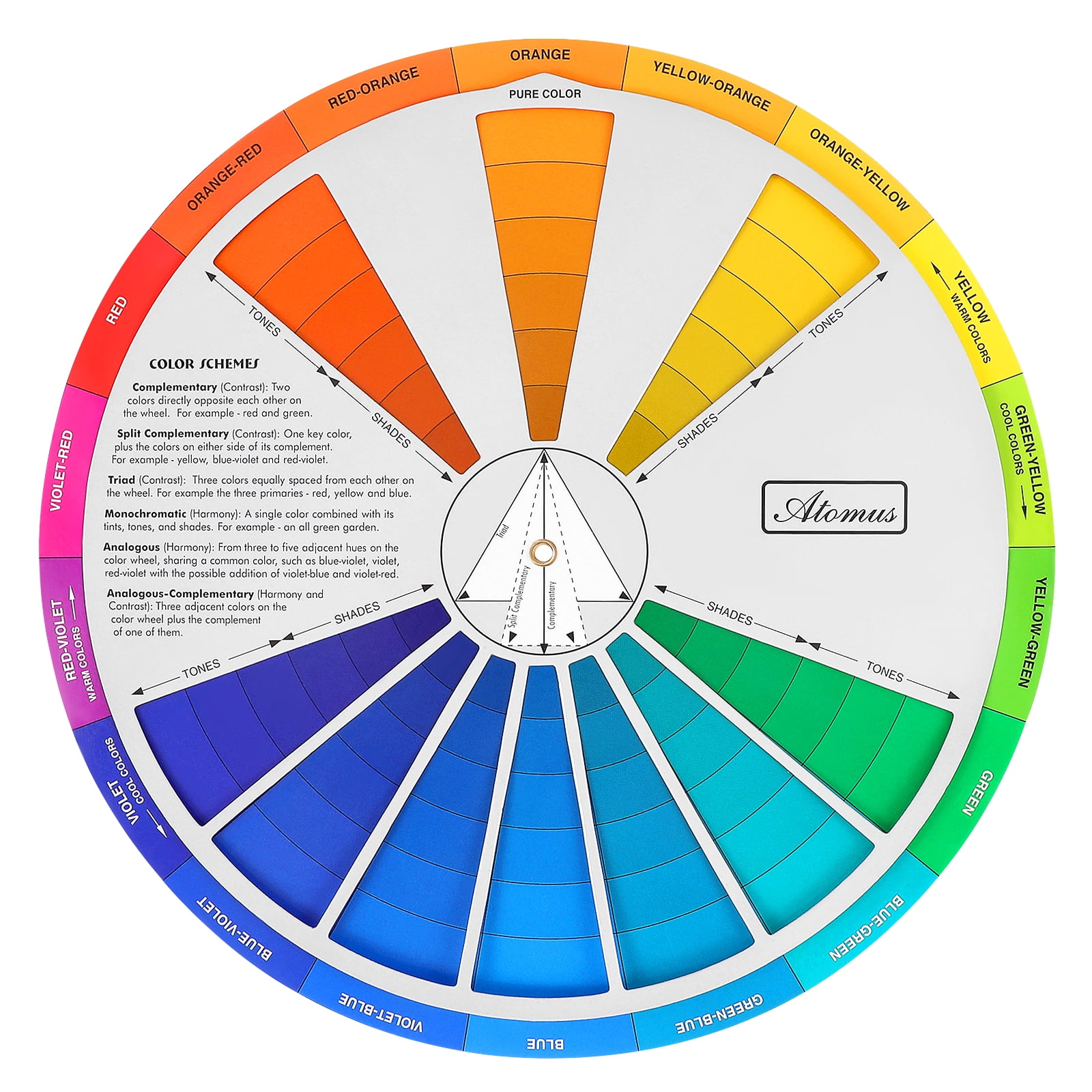 Troglfold Color Wheel Small Color Mixing Guide Standard Color Learning ...