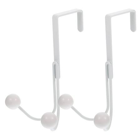 Troglfold Door Hook Double Hanger Hooks for Coats, Hats, Robes, Towels - White,5.51"X3.54"X3.43"