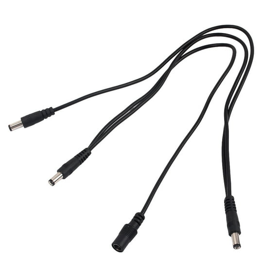 3 Ways Daisy Chain Multi Interface Connecting 1 to 3 Cable Splitter Cord for Guitar Effects Power Supply Adapter OD05 Black