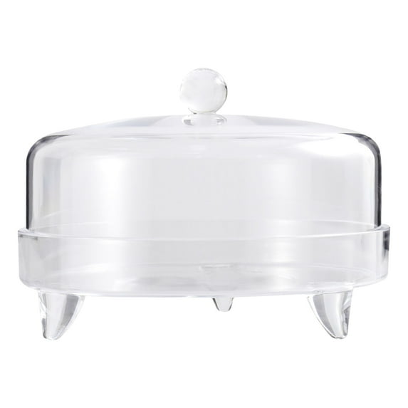 Troglfold Food Cover Cake Stand with Dome Lid Clear Cover Cupcake Display Tray,6.89"X6.89"X6.3"