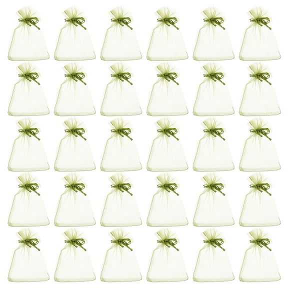 FRCOLOR Light Green Organza Fruit Mesh Bags for Storage Preventing Birds 50 Pcs 7.87x5.9 Inches