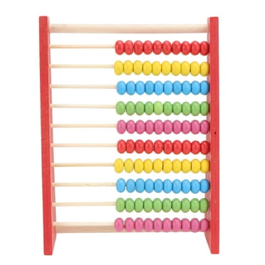 Troglfold Math Learning Toy 1Pc 10 Rows Wood Abacus Stand Math Learning Toy Kids Early Educational Supply,7.87"X6.1"X2.28"