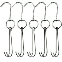 Troglfold Meat Hooks 5 Chinese Bacon Sausage Meat Hooks for Kitchen,9.45"X1.97"X0.12"