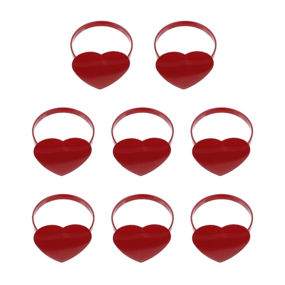 Troglfold Napkin Rings 8 Red Heart Napkin Rings for Valentine's Day, Weddings & Parties,1.57"X1.57"X1.38"
