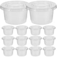 thumbnail image 1 of Disposable Porridge Cups with Covers for Storage Use Made of Plastic Transparent and Durable 50 Pieces, 1 of 11