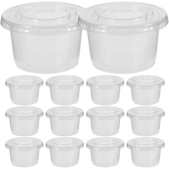 Disposable Porridge Cups with Covers for Storage Use Made of Plastic Transparent and Durable 50 Pieces