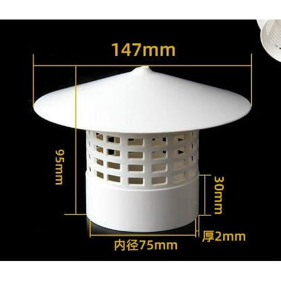 Troglfold PVC Chimney Cap Rainproof Chimney Cover for Outdoor Camping Wood Stoves Plastic Chimney Flue Cowl Rain Cover Vent Cap