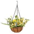 thumbnail image 1 of Troglfold Plant Basket Hanging Flower Basket with Coir Liner for Garden Decor,15.75"X7.87"X7.87", 1 of 10