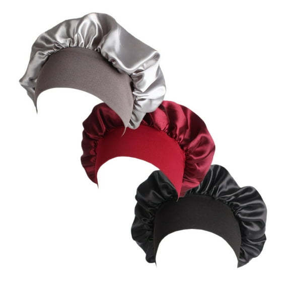 Troglfold Sleep Cap 3Pcs Satin Bonnet Cap for Curly Hair,12.6"X12.6"X0.39"
