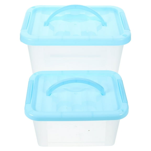 Troglfold Storage Box 2Pcs Building Block Storage Case Transparent Storage Box Small Toys Storage Holder,10.24"X7.48"X6.1"
