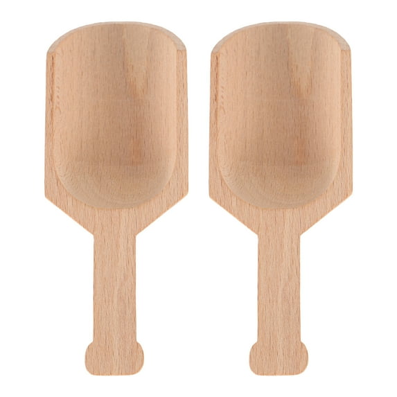 Troglfold Tea Leaf Spoon 2Pcs Large Wooden Salt Scoop Kitchen Seasoning Spoon,4.13"X1.57"X0.79"